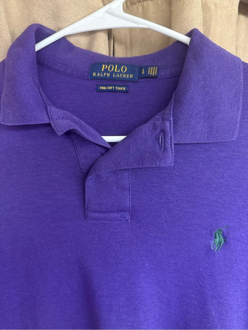 Ralph Lauren Purple Polo Shirt with Green Pony
